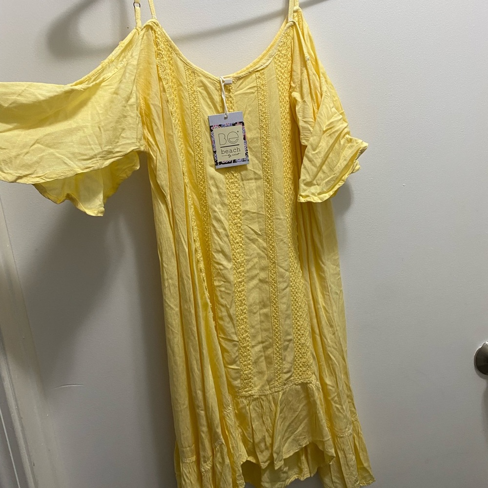 NEW — Cold shoulder yellow Sun dress!